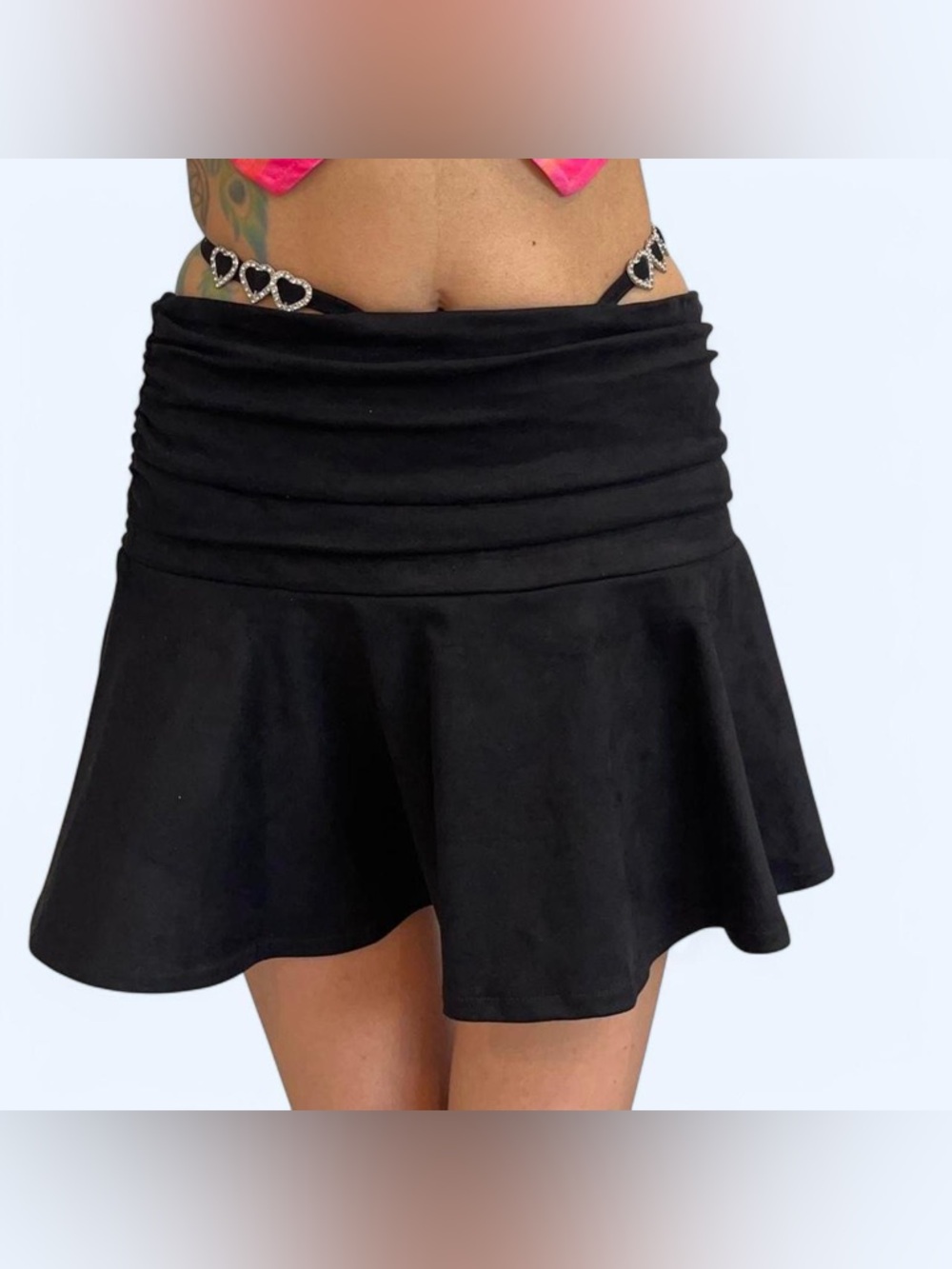 OHS Black Ruched Mini Skirt 🖤